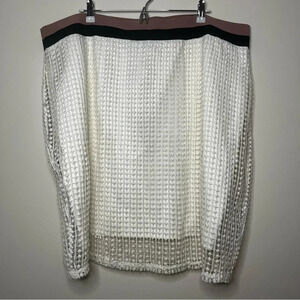NWT CARMAKOMA White Lace Overlay Skirt